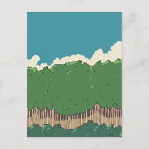 Line of trees postcard