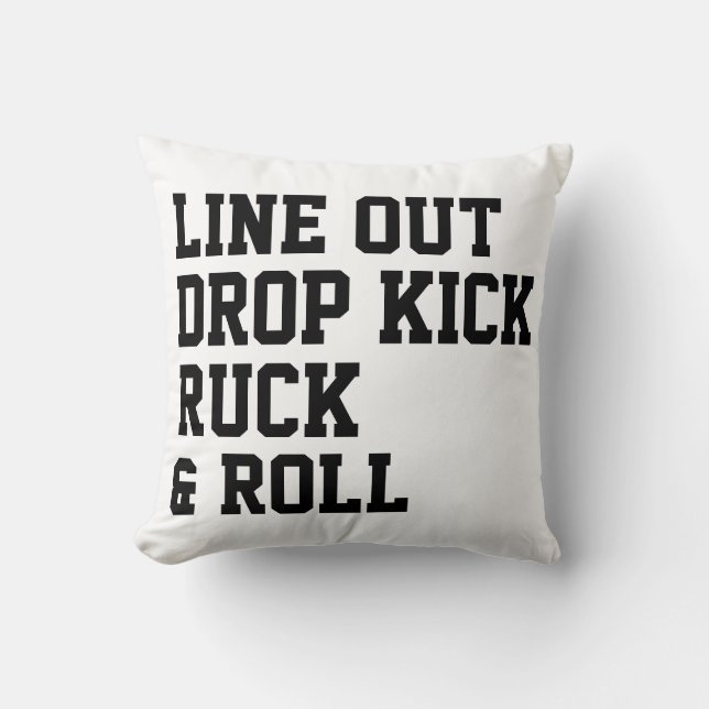 Line Out Drop Kick Ruck And Roll Cushion (Front)