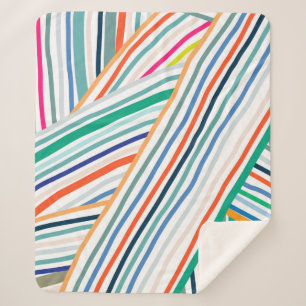 Line Pattern Sherpa Blanket
