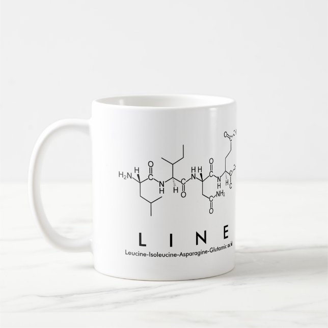 Line peptide name mug (Left)
