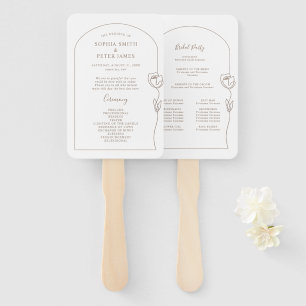 Line Rose Ceremony Program Hand Fan