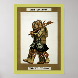 Line Up Boys (border) Poster