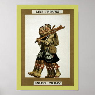 Line Up Boys (border) Poster