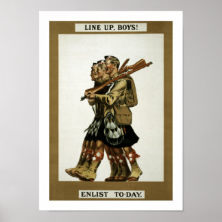 Line Up Boys (white) Poster