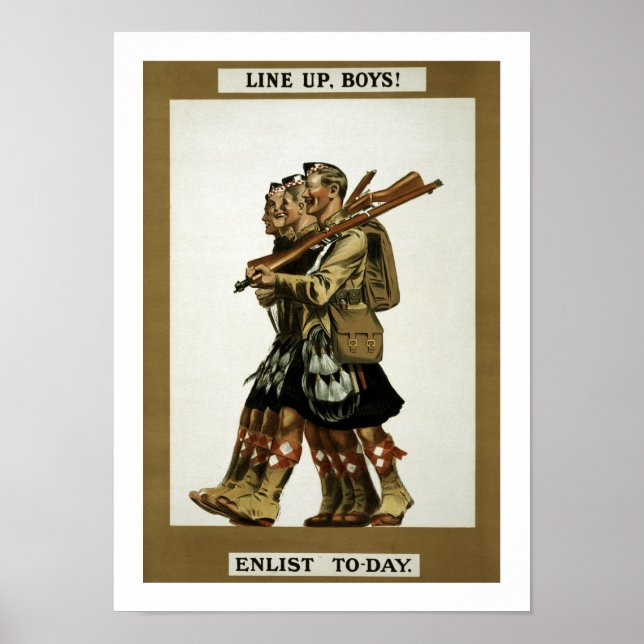 Line Up Boys (white) Poster (Front)