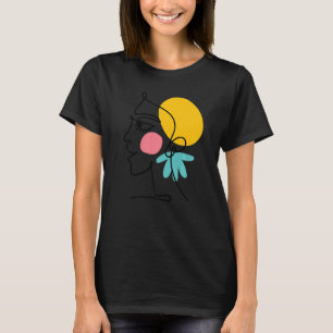 Line Women Face Abstract Minimalistic Salon Artist T-Shirt