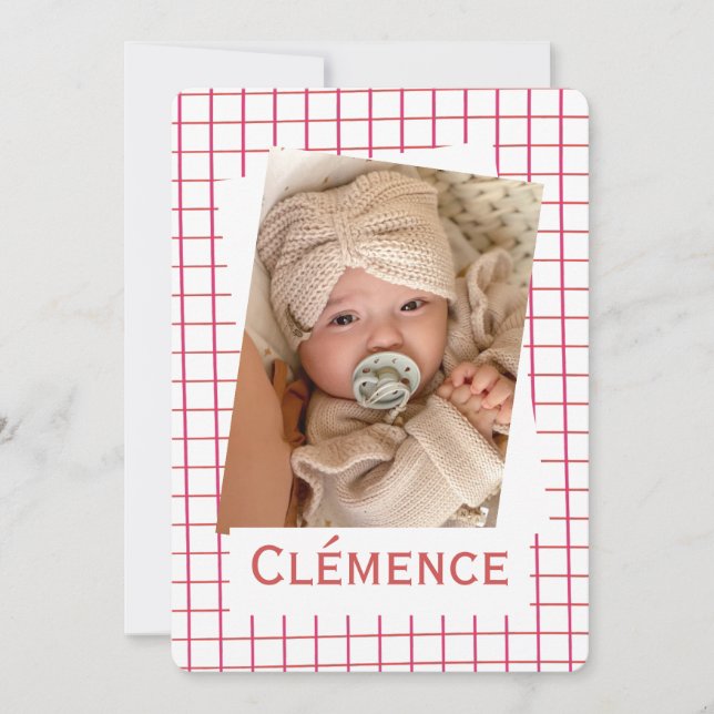 "Linéa" Birth Announcement (Front)