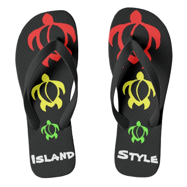 LineA Island Style Rasta Honu Jandals (Footbed)