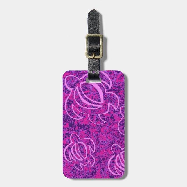LineA Pink Honu Luggage Tag (Front Vertical)
