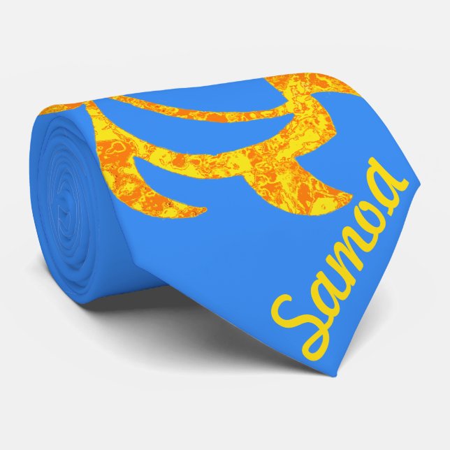 LineA Yellow Abstract Honu Tie (Rolled)