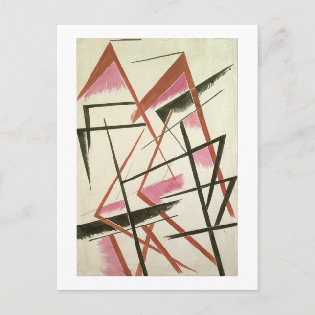 Linear Construction, c.1921 (gouache on paper) Postcard (Front)