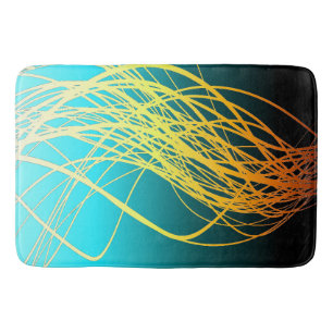 Linear Flow Blue Gold - Bath Mat