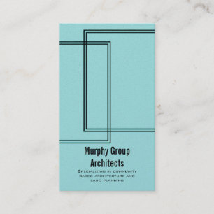 Linear Lines Business Card, Turquoise Card