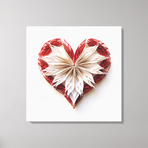 Linear paper heart canvas print