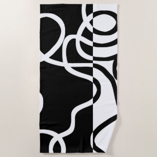 Linear Persuasion I: Abstract Black & White Beach Towel