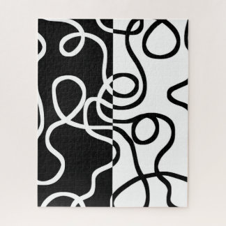 Linear Persuasion I: Abstract Black & White Jigsaw Puzzle