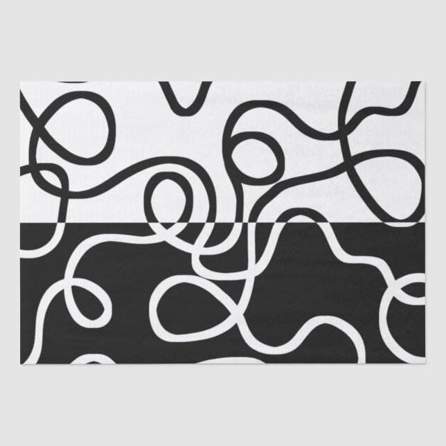 Linear Persuasion I: Abstract Black & White Tissue Paper (Front)