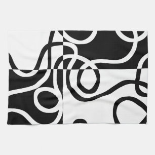 Linear Persuasion II: Abstract Black & White Tea Towel