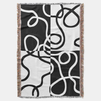 Linear Persuasion II: Abstract Black & White Throw Blanket