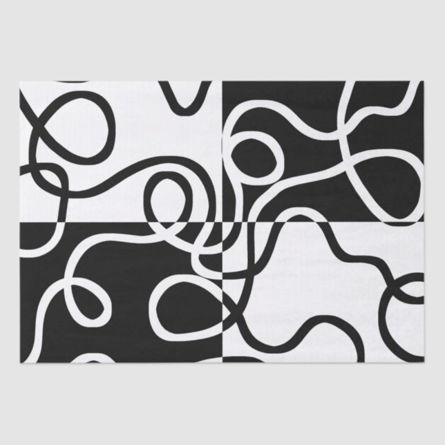 Linear Persuasion II: Abstract Black & White Tissue Paper (Front)