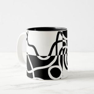 Linear Persuasion II: Abstract Black & White Two-Tone Coffee Mug