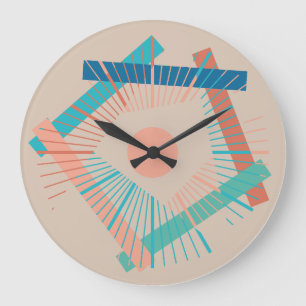 Linear rectangles by Masanser Pixelat Large Clock