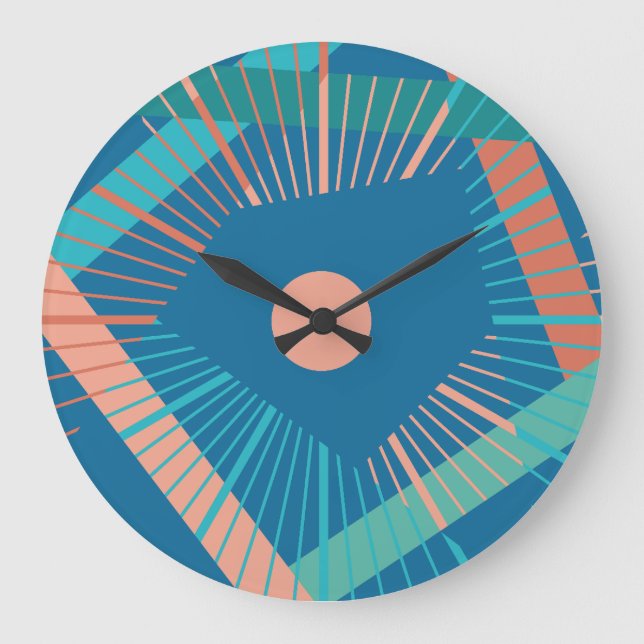 Linear rectangles by Masanser Pixelat Large Clock (Front)