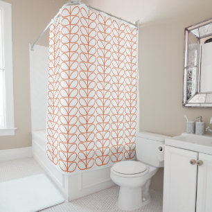 Linear Stem Lined in Burnt Orange by Orla Kiely Shower Curtain
