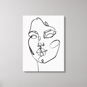 Linear Thoughts - Face Canvas Print