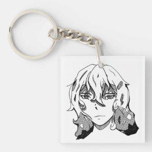 Lineart girl key ring