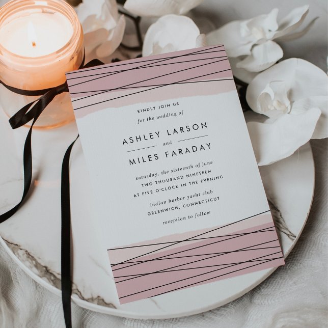 Lineation Blush Wedding Invitation (Creator Uploaded)