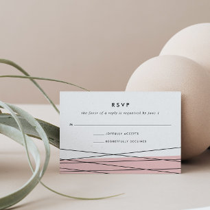Lineation RSVP Card   Blush and Black