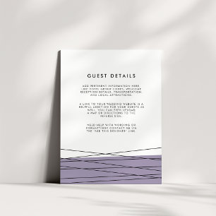 Lineation Wedding Guest Details Card   Grey Lilac