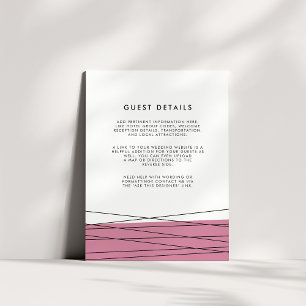 Lineation Wedding Guest Details Card   Marsala