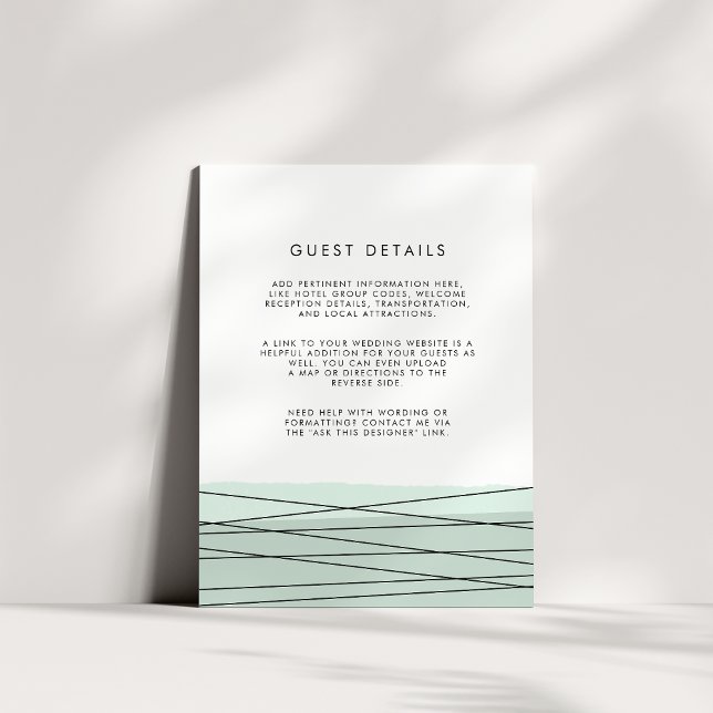 Lineation Wedding Guest Details Card | Sea (Creator Uploaded)