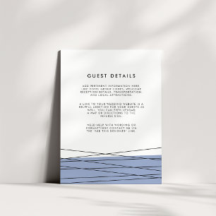 Lineation Wedding Guest Details Card Steel Blue