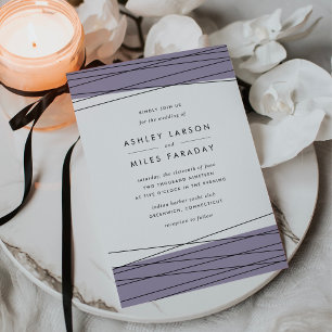 Lineation Wedding Invitation   Grey Lilac