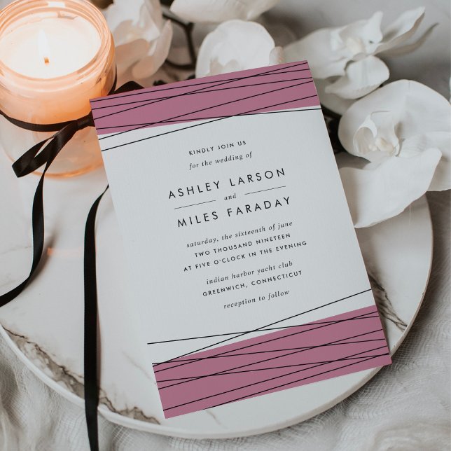 Lineation Wedding Invitation | Marsala (Creator Uploaded)