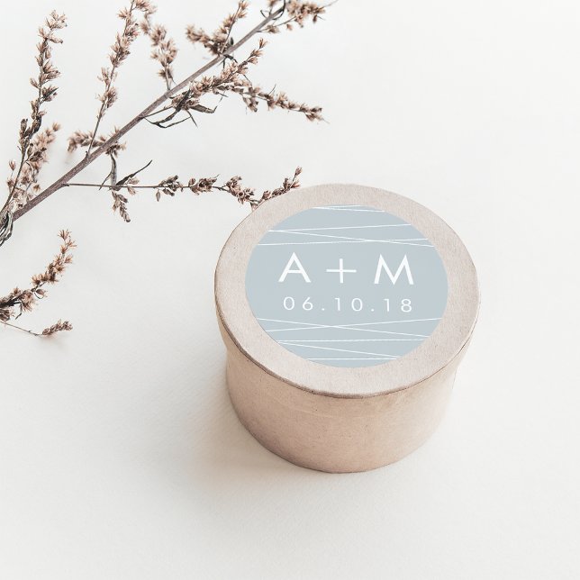 Lineation Wedding Monogram Stickers | Greyed Jade (Creator Uploaded)