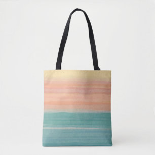 Lined art sunrise design tote bag