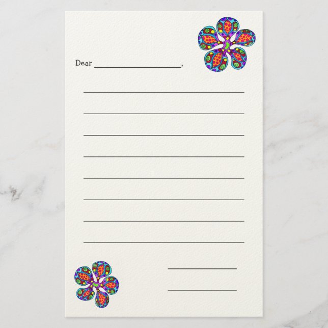 Lined Blank Kids Note Paper (Front)