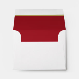 Lined Bold Dark Red Print Envelopes