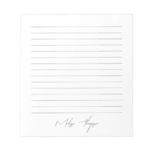 Lined Business Name Signature Script Office Notepad