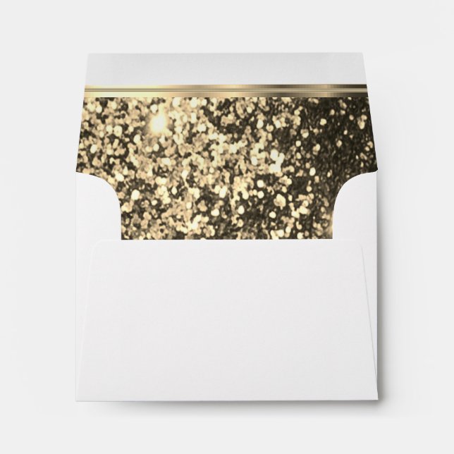 Lined Gold Glitter Envelope (Back (Bottom))