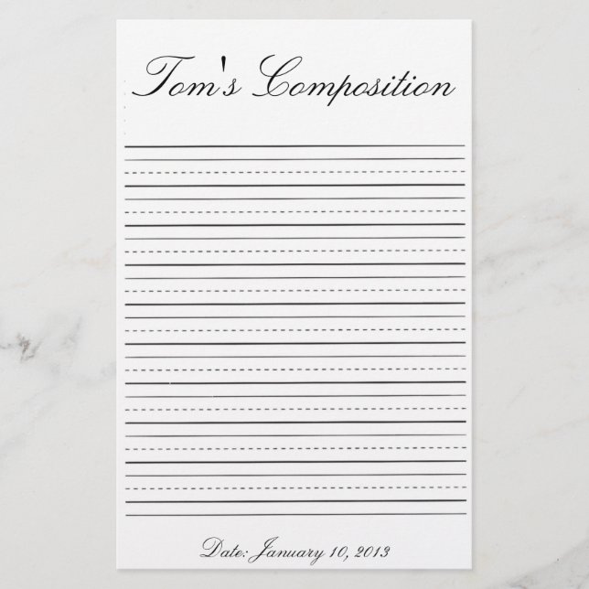 Lined Grammar School Paper (Front)