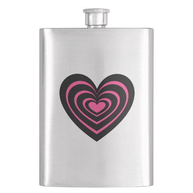 Lined Heart Hip Flask (Front)
