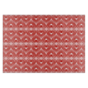 Lined Hearts Cutting Board