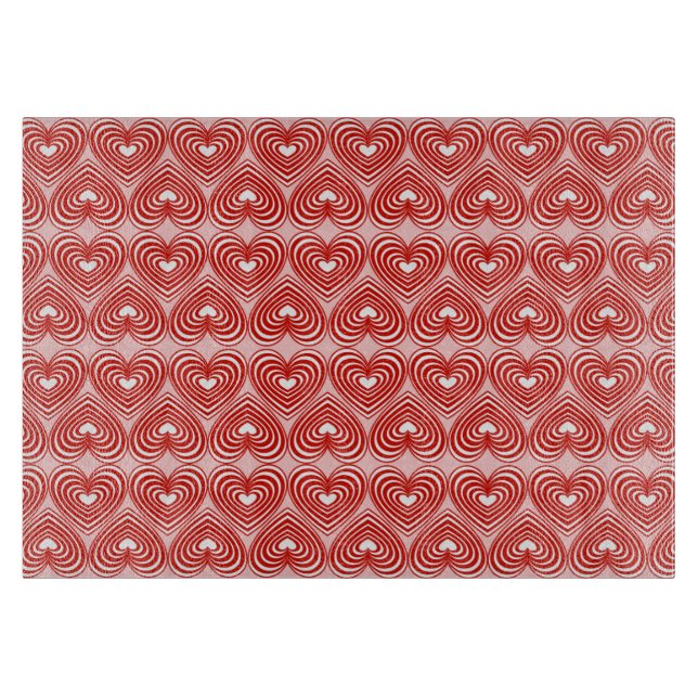 Lined Hearts Cutting Board (Front)