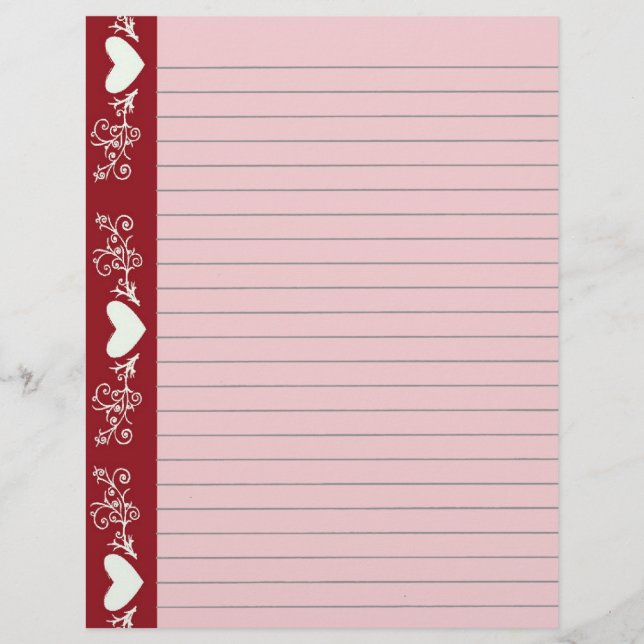 Lined Hearts Stationery (Front)