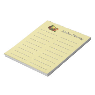 Lined Kitchen Planner Template Notepad soft yellow